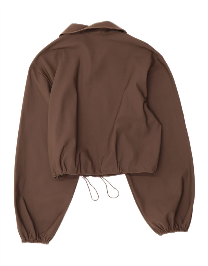 Jachetă Bomber Crop pentru Damă Zara UK 10 Mic Maro Poliamidă