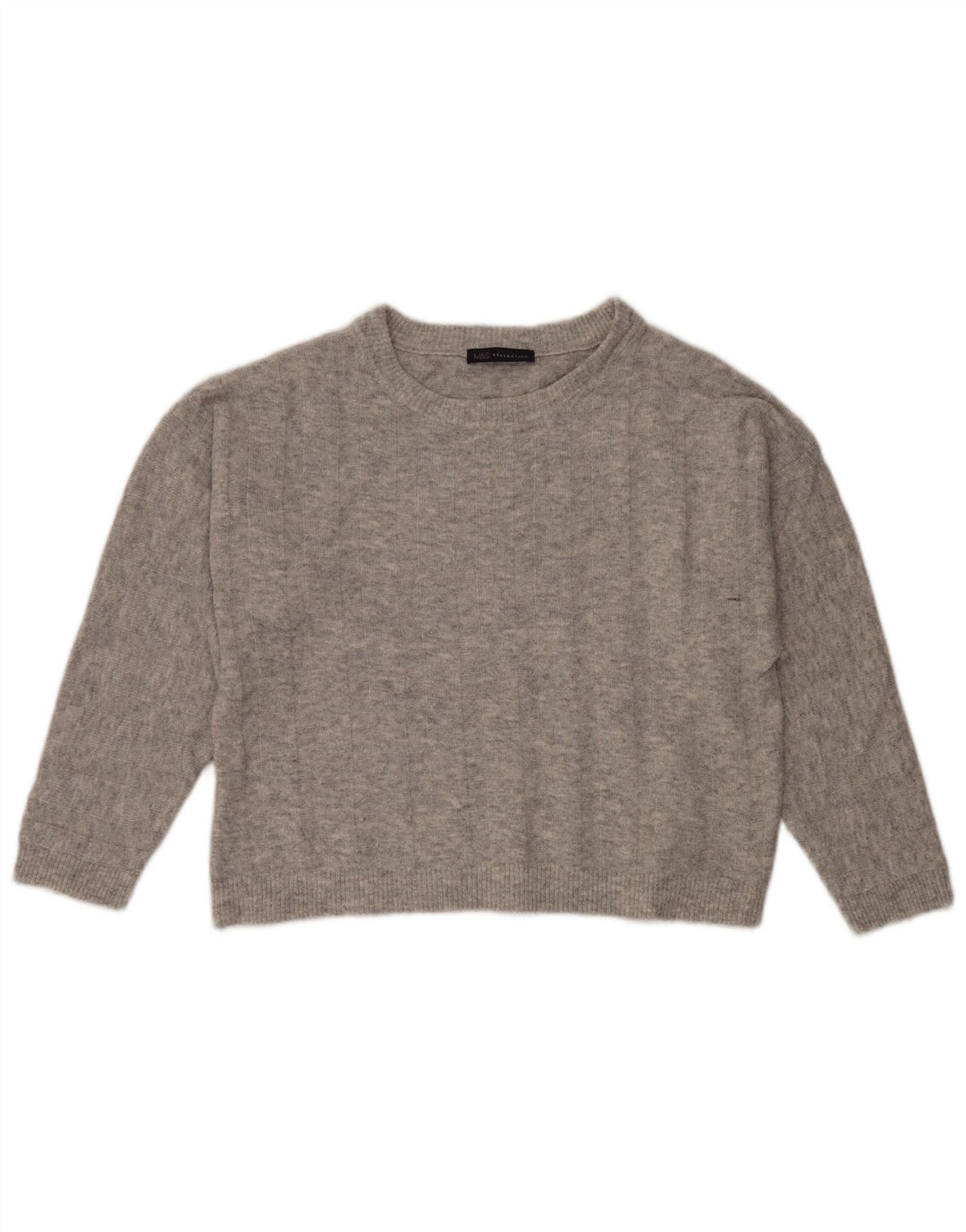 Marks & Spencer Pulover Crop Crew Deck pentru femei UK 12 Gri mediu