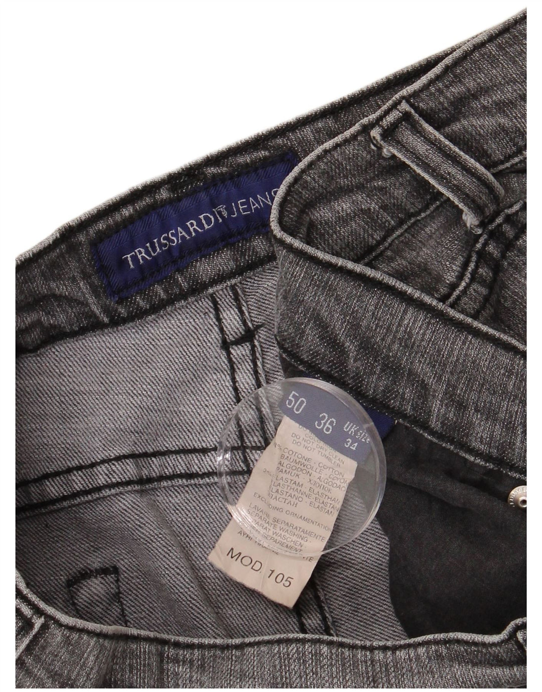 TRUSSARDI Blugi drepti pentru femei IT 50 Large W34 L29 Bumbac gri