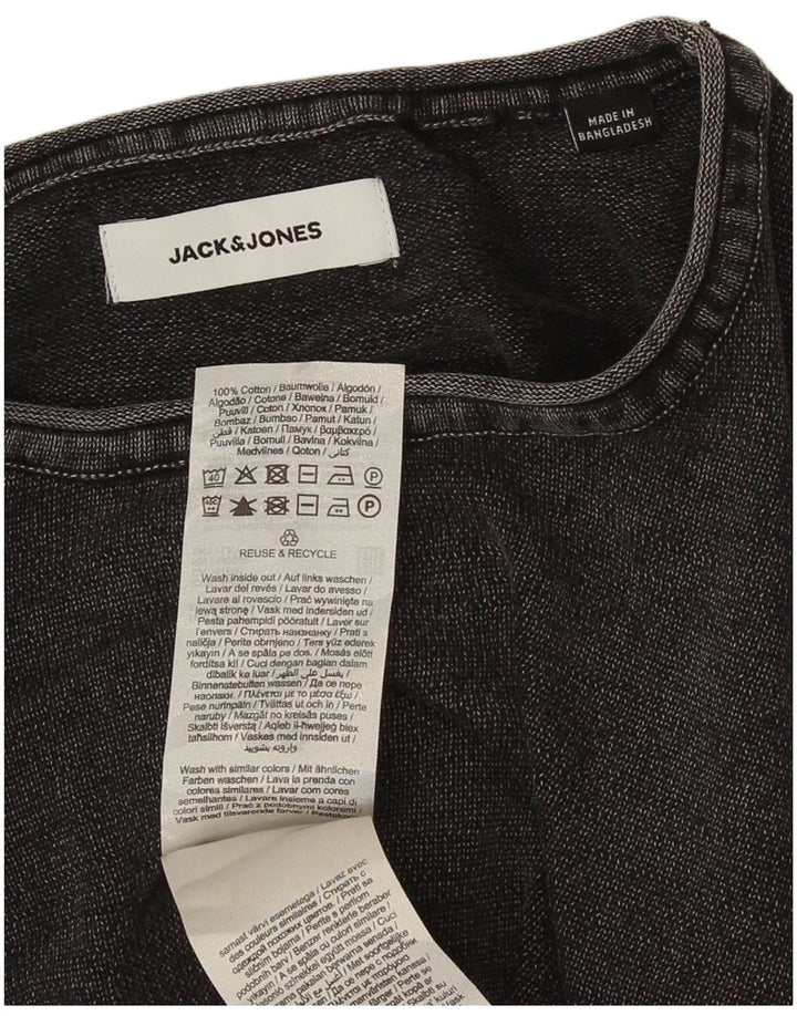 Jack & Jones Top pentru bărbați cu mânecă lungă din bumbac gri mediu