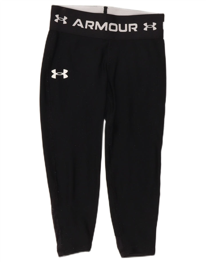 Under Armour Girls Graphic Capri Leggings 7-8 Ani Mici Poliester Negru