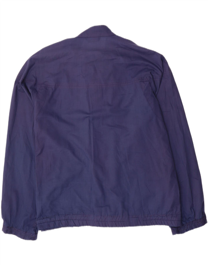 MARLBORO Mens Bomber Jacket IT 54 2XL Navy Blue Cotton