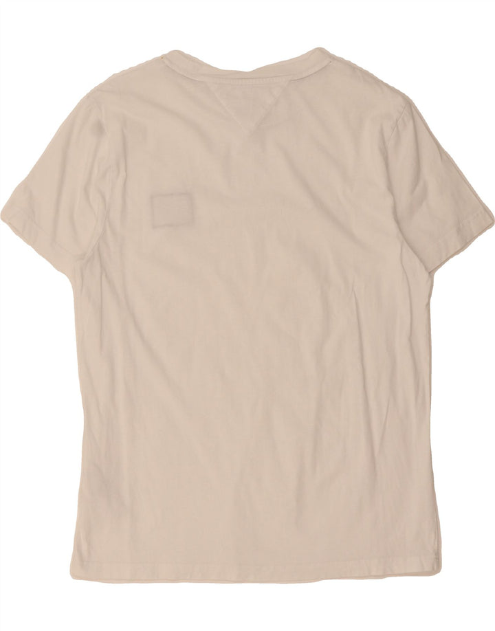 TOMMY HILFIGER Mens T-Shirt Top Large White Cotton Vintage Tommy Hilfiger and Second-Hand Tommy Hilfiger from Messina Hembry 
