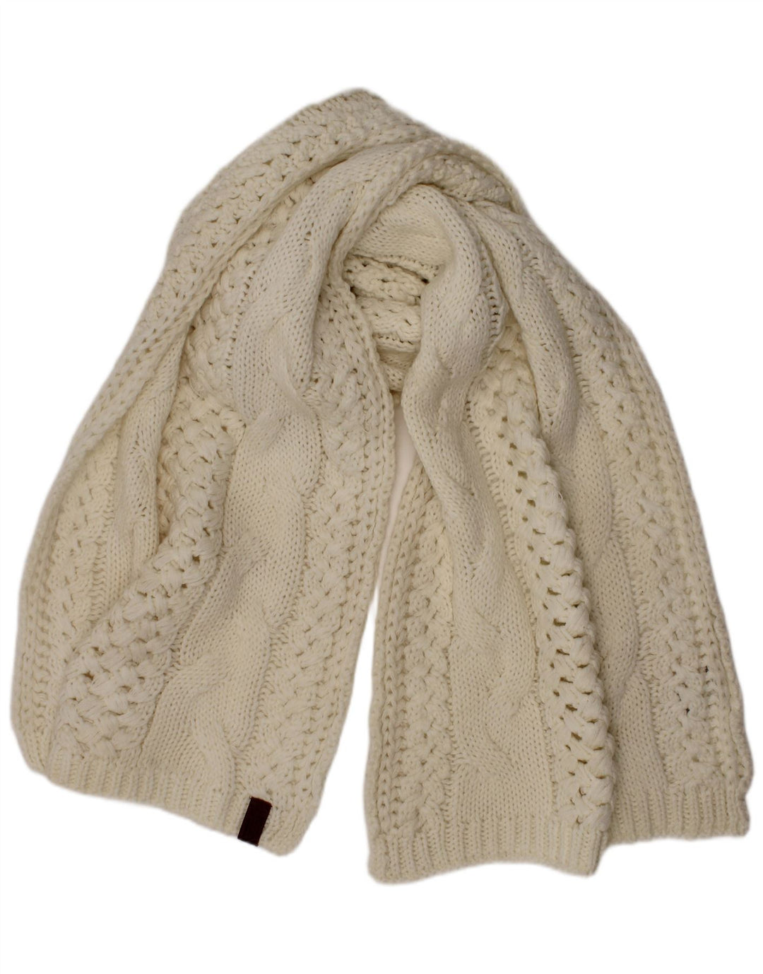 Eșarfă dreptunghiulară tricotată pentru femei Superdry, mărime unică, acrilic alb