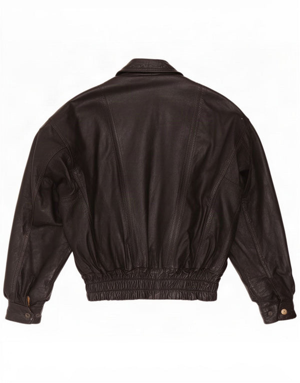 Vintage Mens Leather Biker Jacket UK 40 Large Black