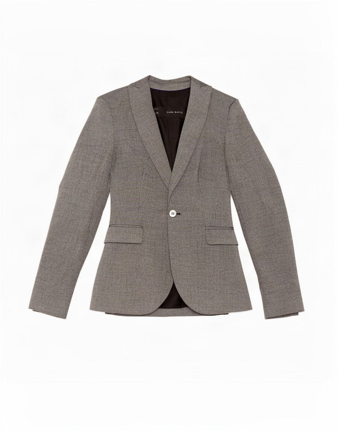 Sacou blazer pentru femei Zara, cu 1 nasture, UK 6 XS, poliester gri