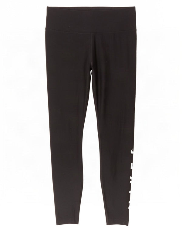 Leggings Nike Dri Fit Graphic pentru femei UK 14 Poliester mediu negru