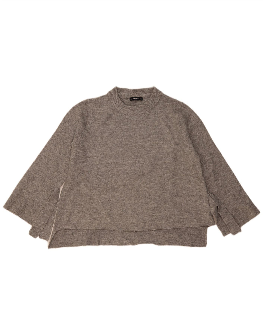 Pulover supradimensionat pentru femei Zara, cu gât turnut, UK 14 Medium Gri Pete