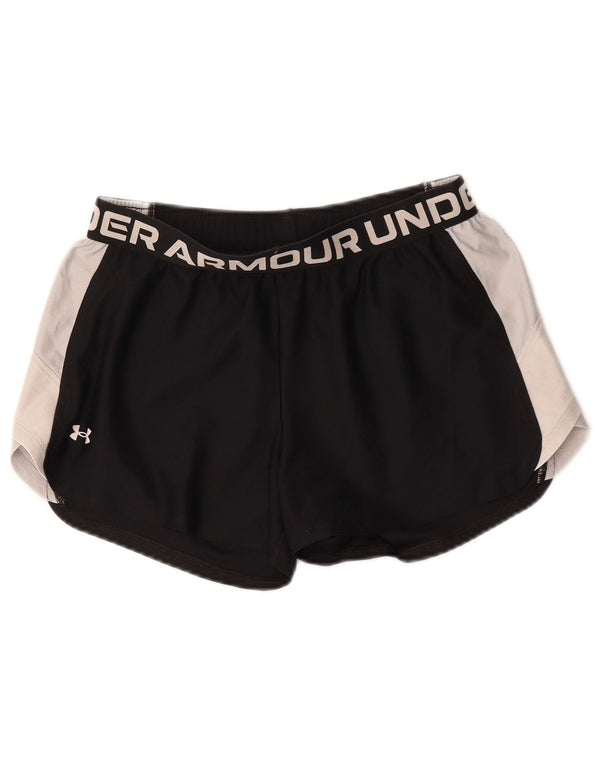 Pantaloni scurți sport grafic Under Armour pentru femei UK 12 Medium Black Colorblock