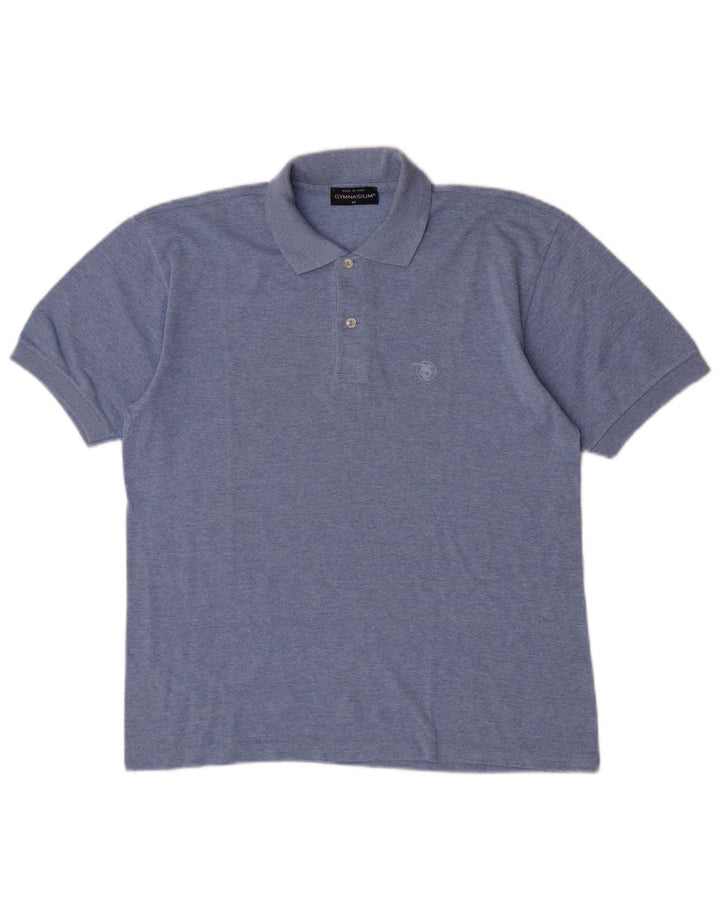 Tricou polo pentru bărbați Gymnasium cu mânecă scurtă, albastru mediu