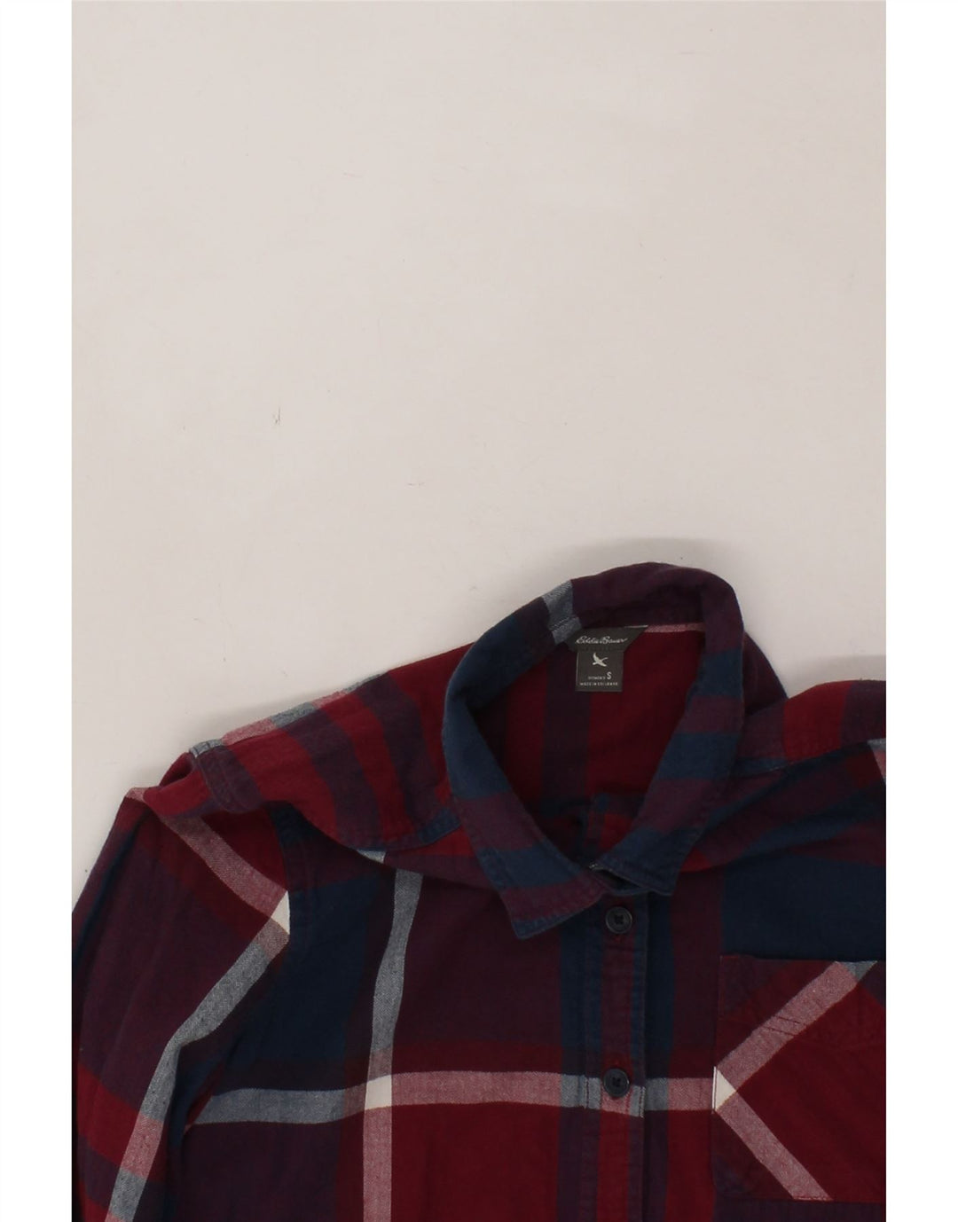 EDDIE BAUER Womens Flannel Shirt UK 10 Small Red Check Cotton Vintage Eddie Bauer and Second-Hand Eddie Bauer from Messina Hembry 