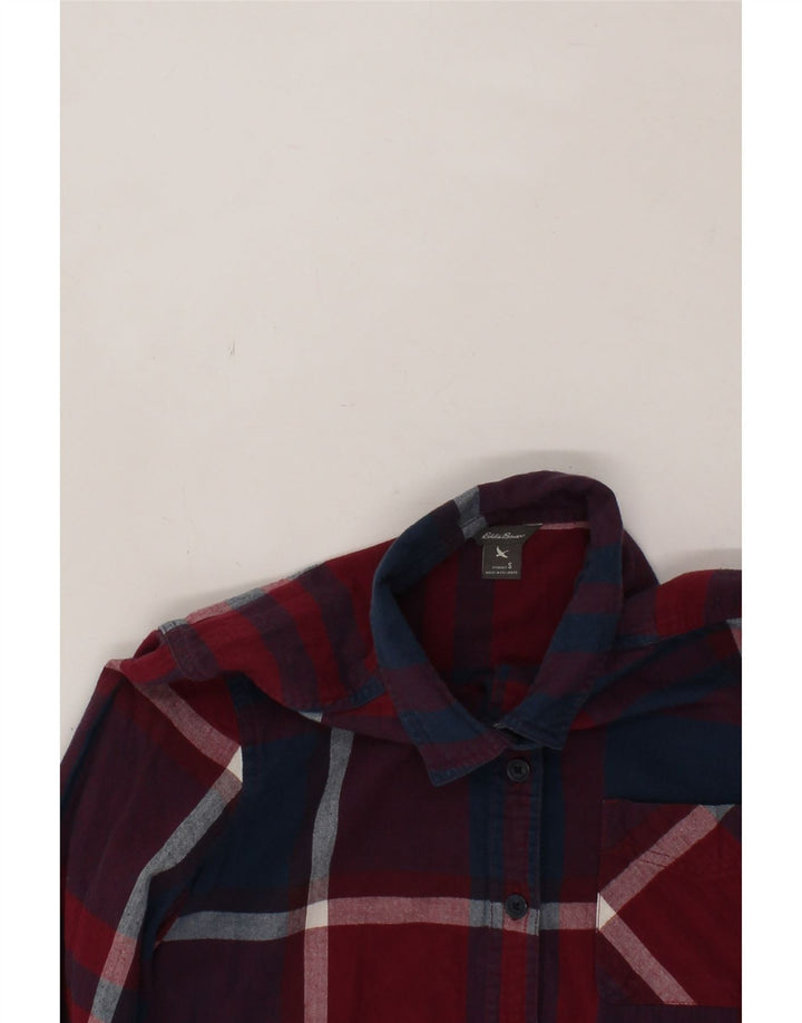 EDDIE BAUER Womens Flannel Shirt UK 10 Small Red Check Cotton Vintage Eddie Bauer and Second-Hand Eddie Bauer from Messina Hembry 