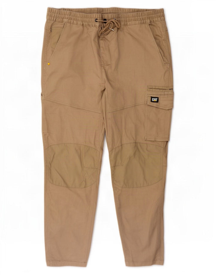 Pantaloni cargo slim pentru bărbați Caterpillar L44 L32 bumbac bej