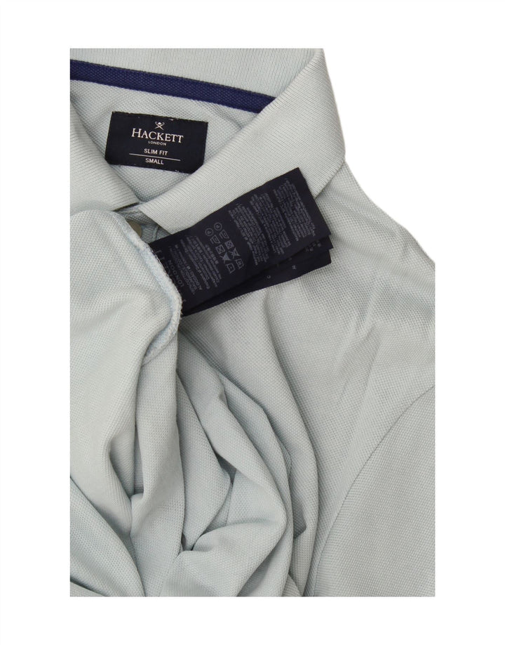 Tricou polo pentru bărbați Hackett Slim Fit Bumbac albastru mic