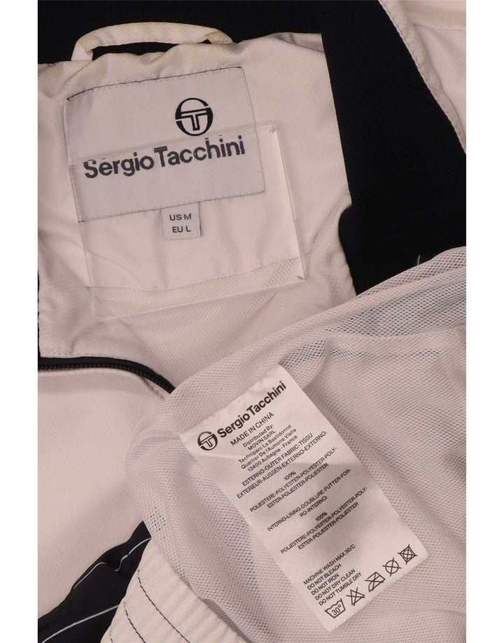 Jachetă de trening pentru bărbați Sergio Tacchini, alb mediu, bloc de culoare