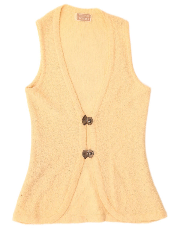Pulover cardigan fără mâneci pentru femei ARTELANA UK 10 Mic Galben