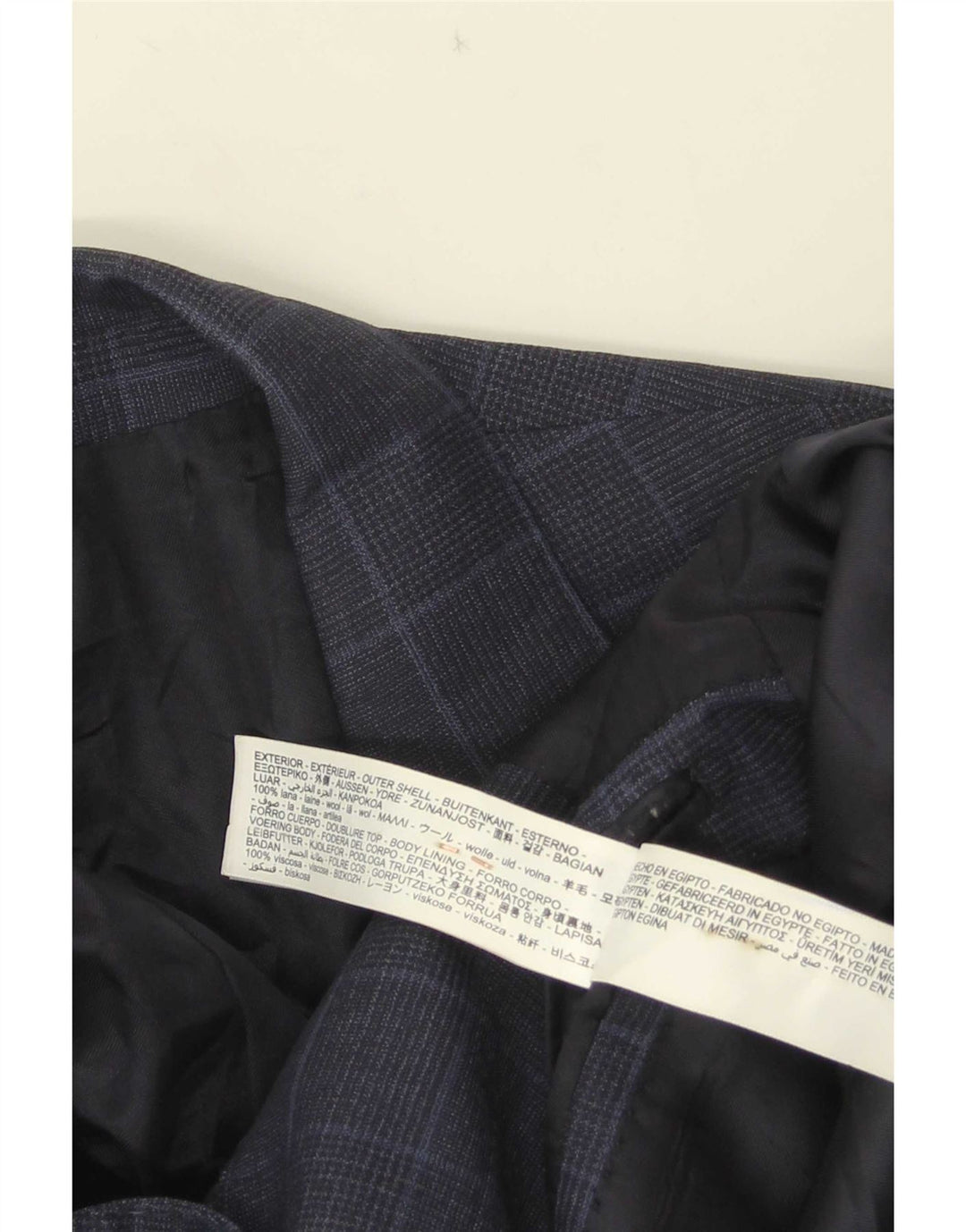 Massimo Dutti Jachetă pentru bărbați cu 2 nasturi EU 40 Mediu Lână cu carouri bleumarin