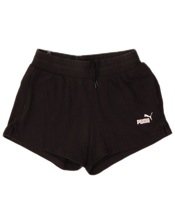 Puma Womens Sport Shorts UK 12 Medium  Black Cotton