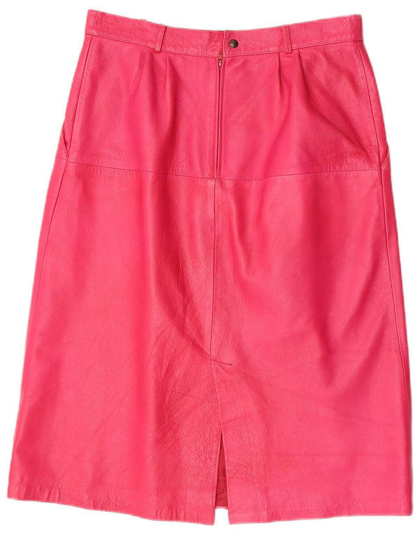 Fusta din piele vintage pentru femei W30 din piele roz mediu
