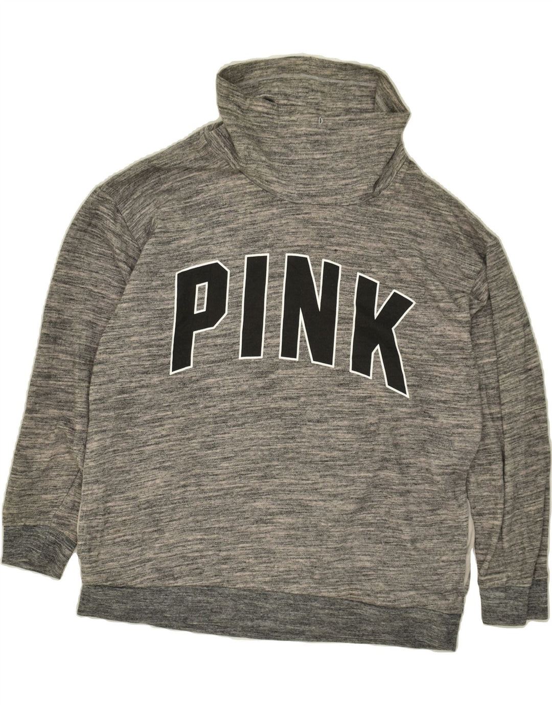 PINK Womens Graphic Sweatshirt Jumper UK 16 Large Grey Cotton Vintage Pink and Second-Hand Pink from Messina Hembry 