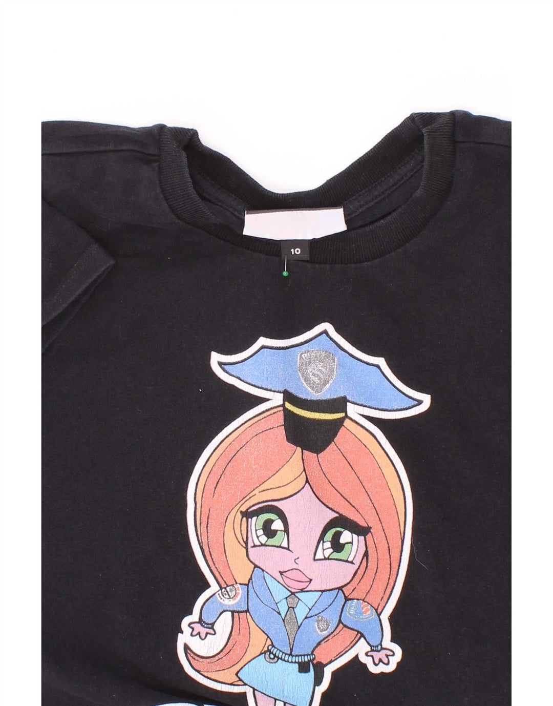 Tricou grafic Blauer Fete Top 9-10 Ani Negru
