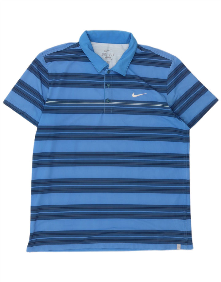 Tricou polo Nike pentru bărbați Dri Fit Poliester cu dungi mari albastre