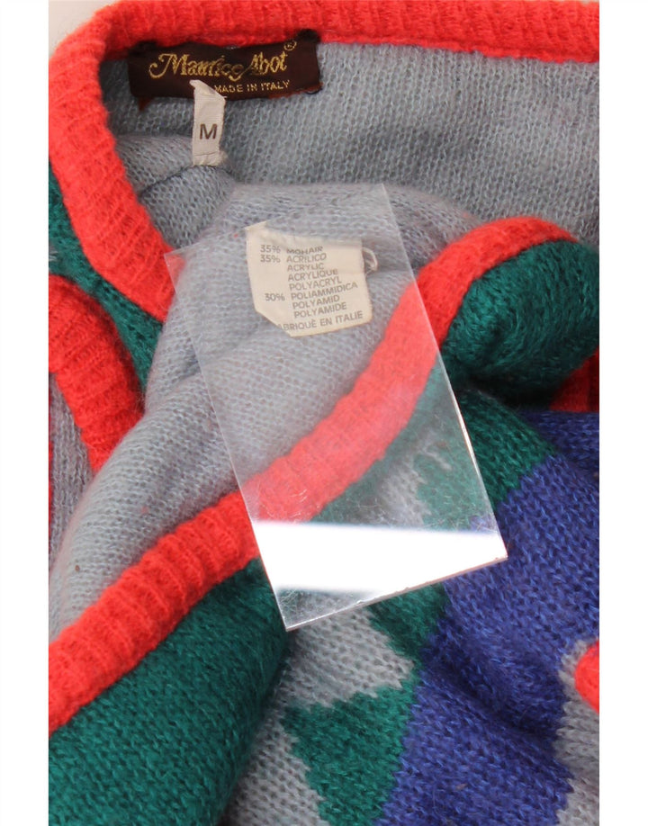 MAURICE ABOT Pulover cardigan pentru femei UK 14 Medium, multicolore, cu dungi
