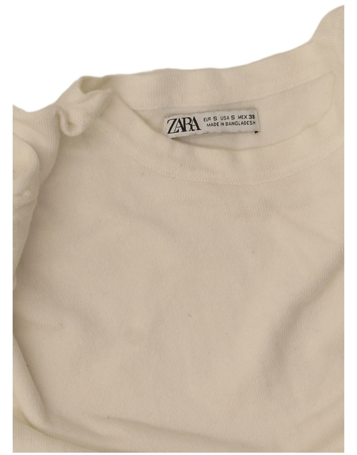 Pulover pentru bărbați Zara, cu decolteu, mic, alb