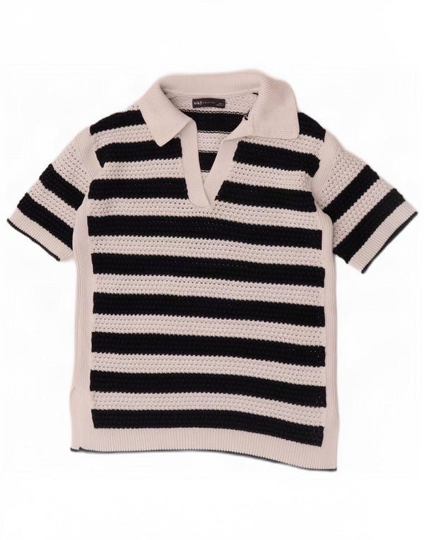 Pulover pentru femei Marks & Spencer, cu mânecă scurtă, cu gât polo, UK 10 Small Na