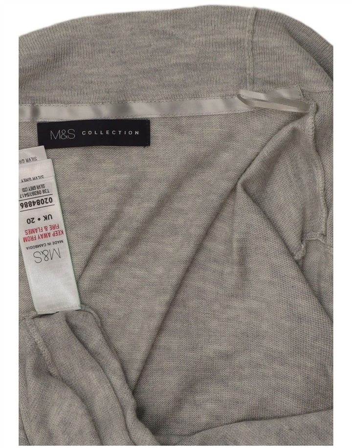 MARKS & SPENCER Pulover cardigan deschis pentru femei UK 20 2XL Gri pete