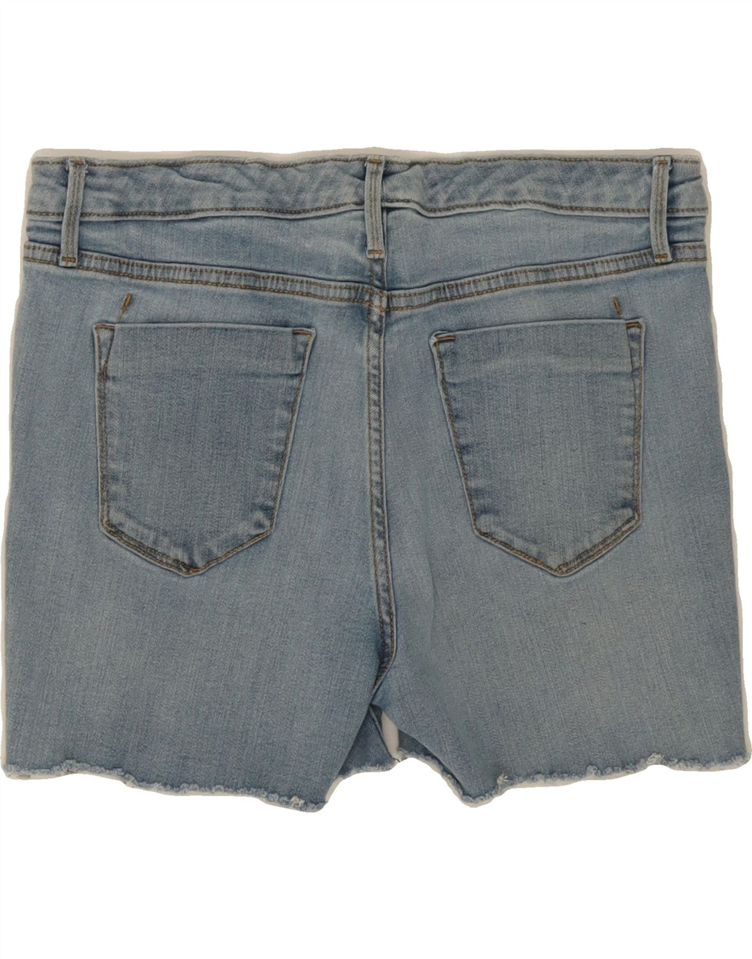 MOSSIMO Womens Power Stretch Distressed Denim Shorts US 10 Large W30  Blue Vintage Mossimo and Second-Hand Mossimo from Messina Hembry 