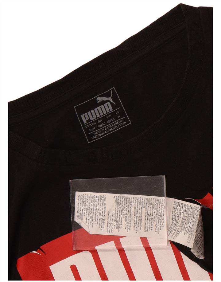 Tricou grafic Puma pentru bărbați Top mediu negru bumbac