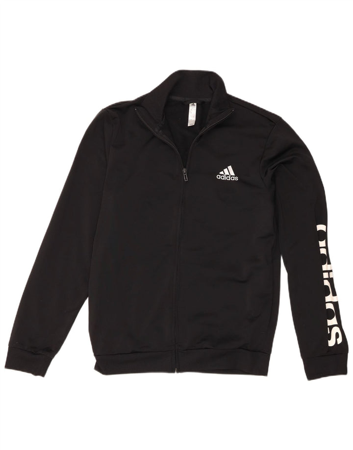 Jachetă de top pentru trening grafic Adidas pentru bărbați UK 38/40 Poliester mediu negru
