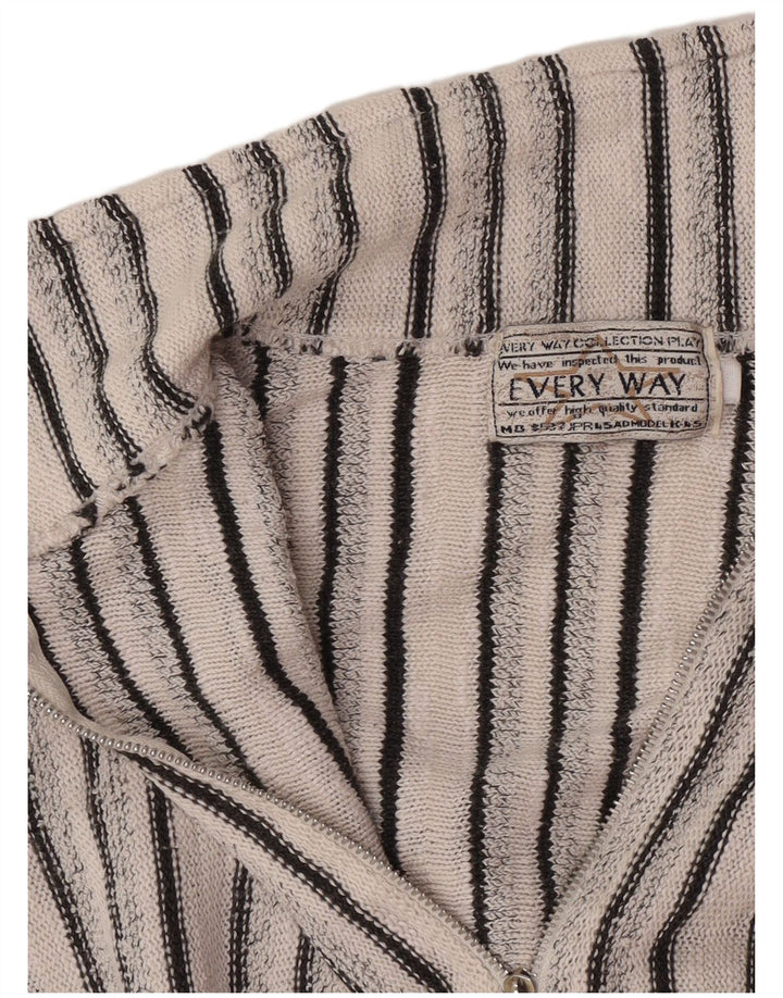 Pulover vintage pentru bărbați cu gât polo, cu dungi albe medii