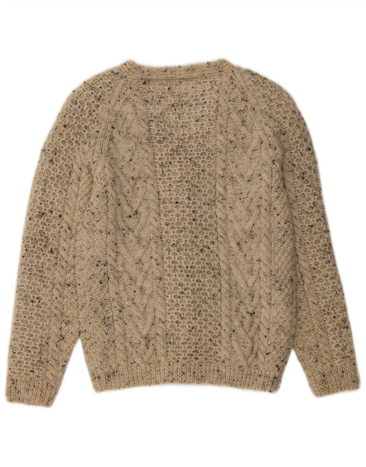 Pulover Cardigan Vintage pentru Damă UK 12 Medium Gri Pete Lână
