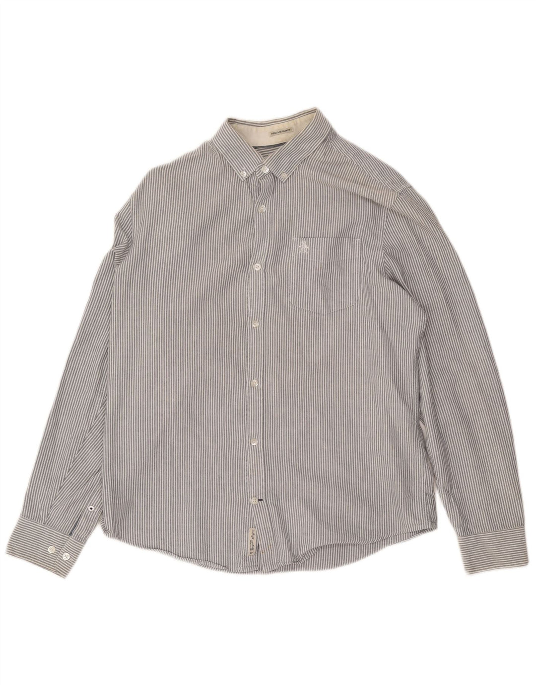 Cămașă pentru bărbați Penguin Heritage Slim Fit, mare, gri cu dungi