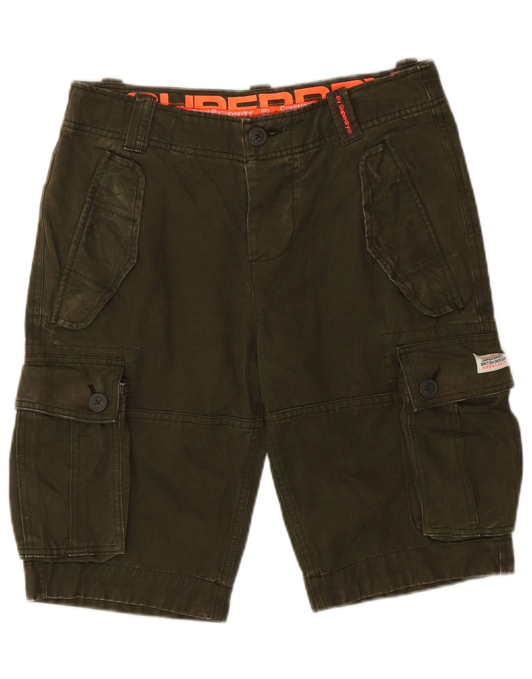 Pantaloni scurti cargo Superdry pentru bărbați, mici W29, bumbac kaki