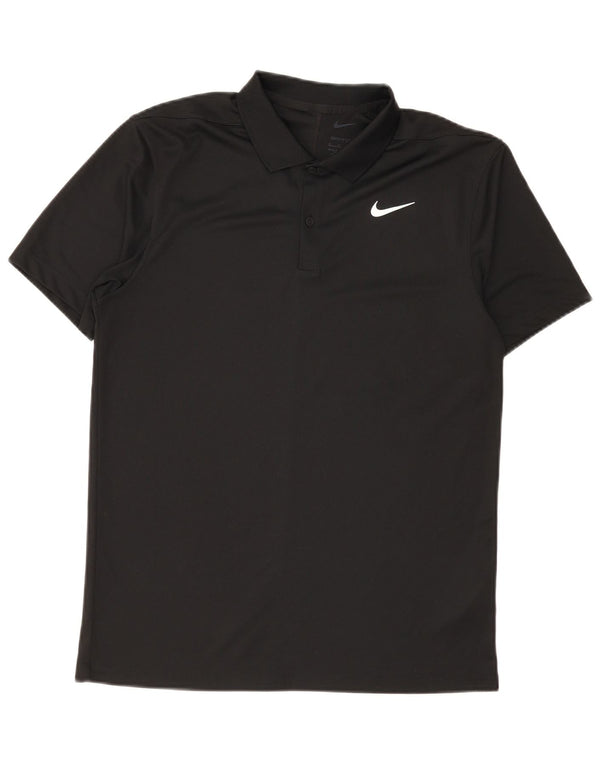 Tricou polo Nike Dri Fit pentru bărbați, poliester negru mic