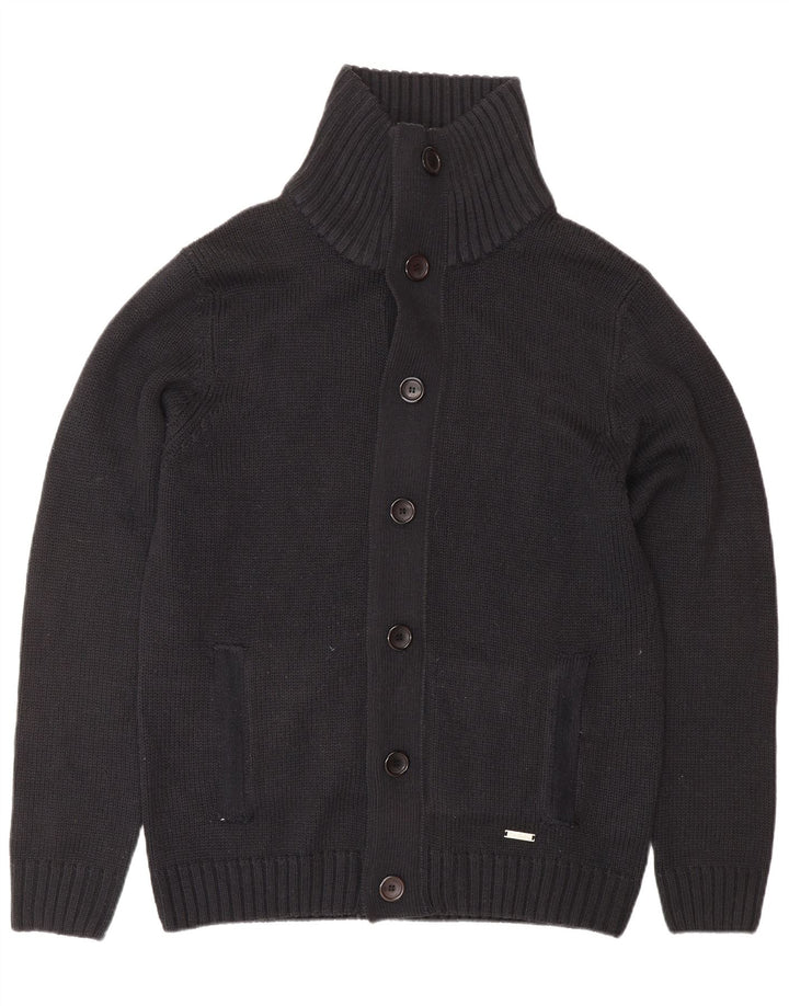 PIERRE CARDIN Pulover cardigan pentru bărbați, mare, albastru acrilic