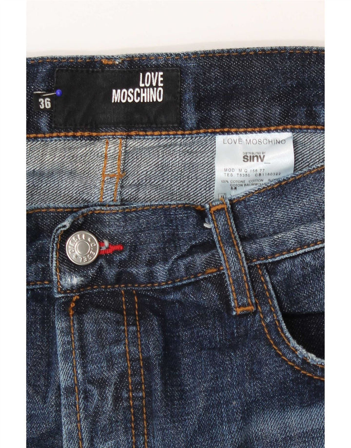 Moschino Blugi Distressed drepte pentru bărbați W36 L36 Bumbac albastru