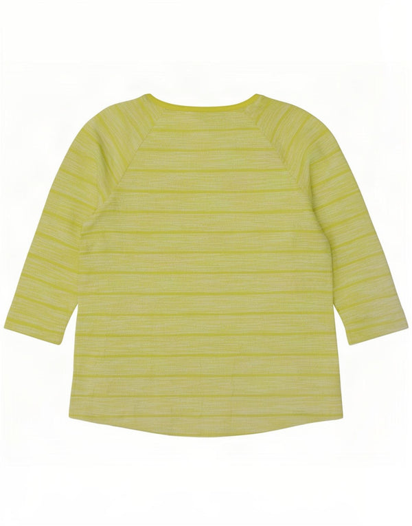 Marks & Spencer Top pentru femei cu mâneci 3/4 Marea Britanie 14 Poliester cu dungi verzi mari