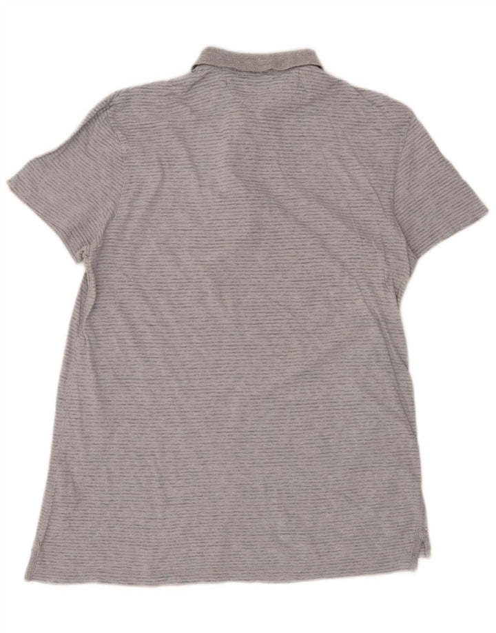 Tricou polo pentru bărbați All Saints, bumbac cu dungi gri mici