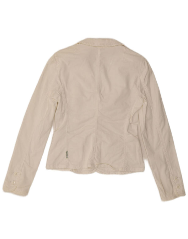 ARMANI JEANS Jachetă Blazer Crop 3 Buttons pentru femei UK 10 Small White