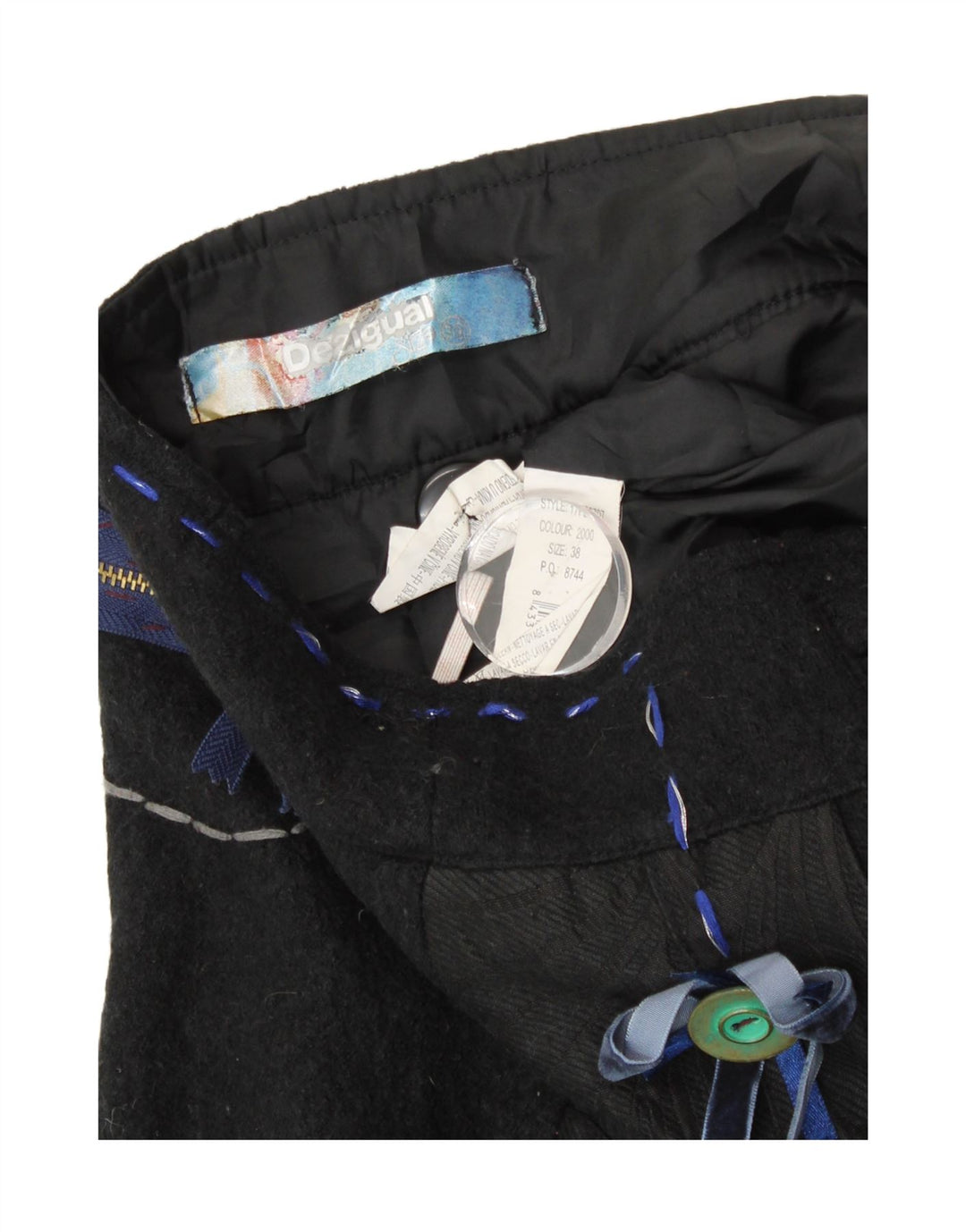 Fusta Wrap Desigual pentru femei cu grafică EU 38 Medium W30 Negru