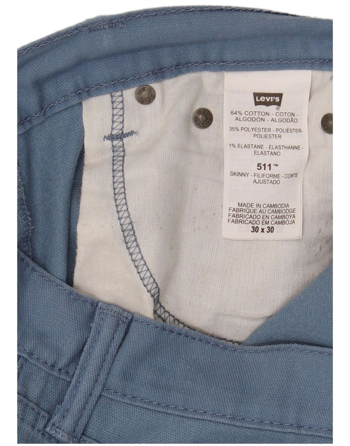Pantaloni casual Levi's 511 Slim pentru bărbați L30 L30 Bumbac albastru