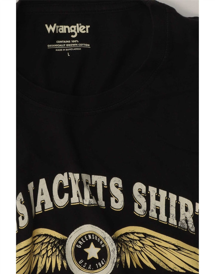 Tricou grafic pentru bărbați Wrangler Top mare din bumbac negru