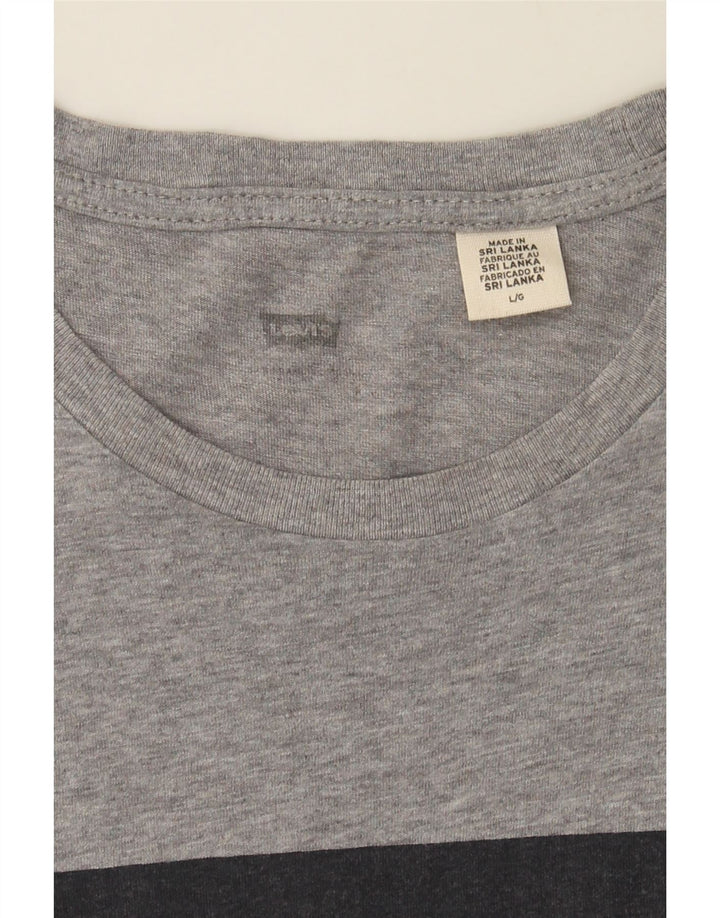 LEVI'S Mens Graphic T-Shirt Top Large Grey Cotton Vintage Levi's and Second-Hand Levi's from Messina Hembry 