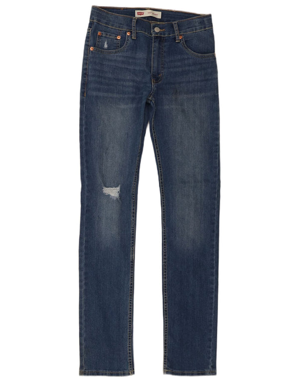 Levi's Boys 510 blugi skinny distressed 15-16 ani W30 L32 bumbac albastru