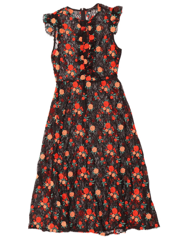 Rochie Maxi din Dantela See Through Zara UK 6 XS Negru Floral