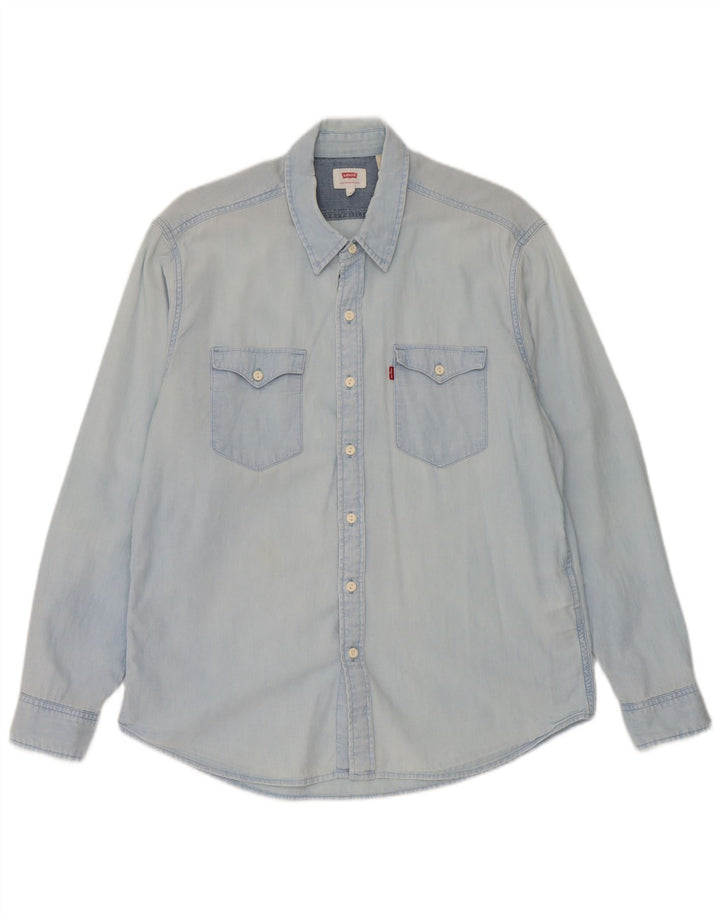 Cămașă de blugi pentru bărbați Levi's, bumbac albastru mediu